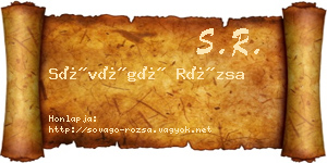 Sóvágó Rózsa névjegykártya